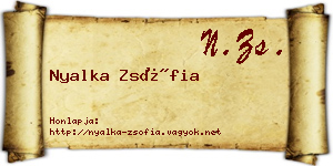 Nyalka Zsófia névjegykártya