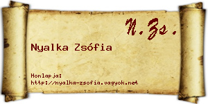 Nyalka Zsófia névjegykártya