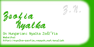 zsofia nyalka business card